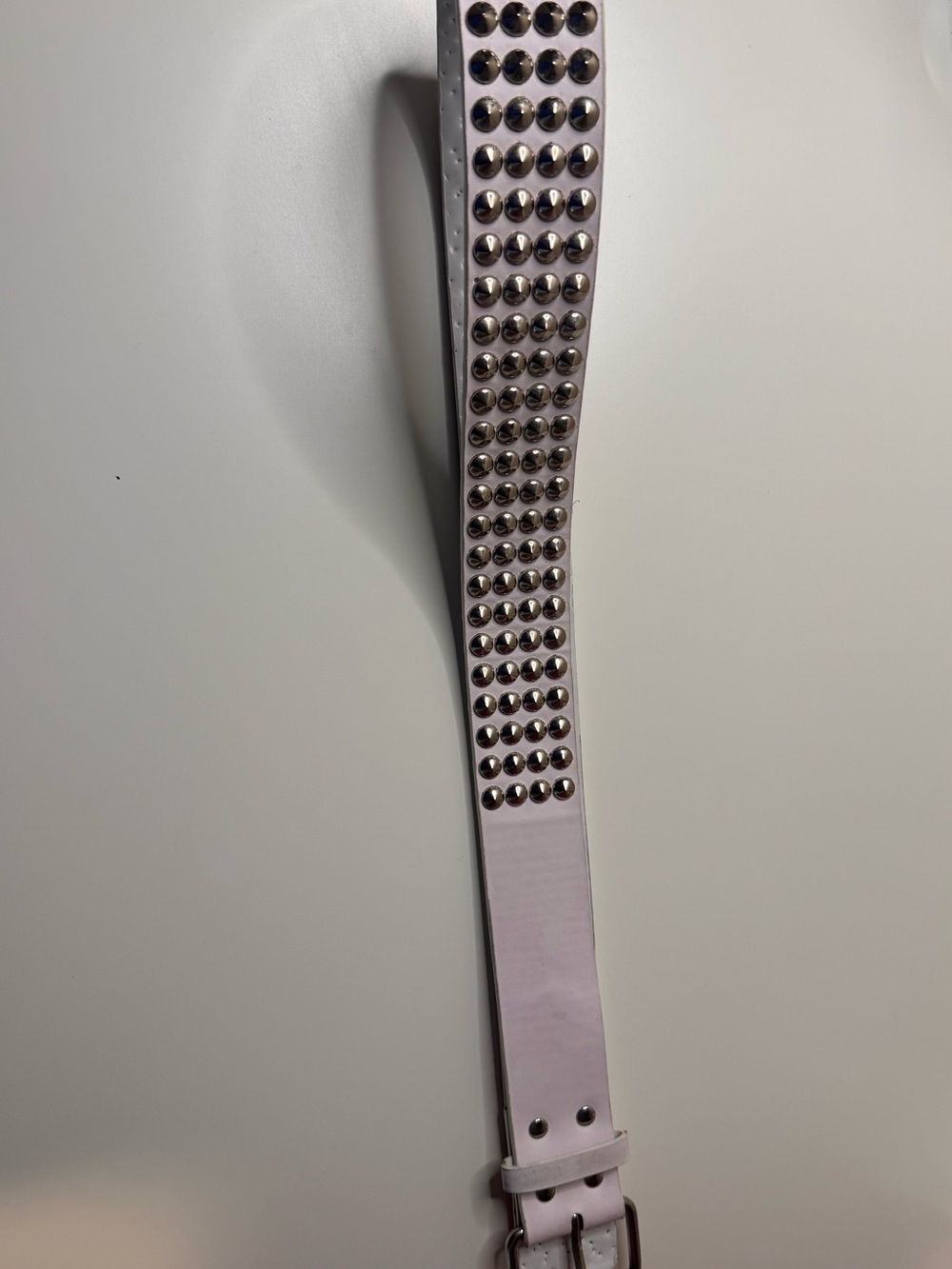 Studded White Belt